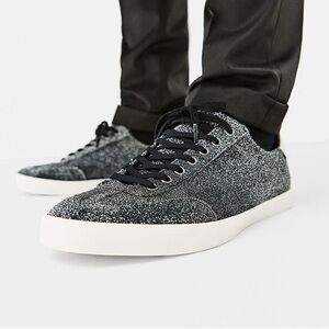 Zara Man Metallic Grey Glitter Shiny Shimmery Sneakers Shoes Size EU41 Us 8